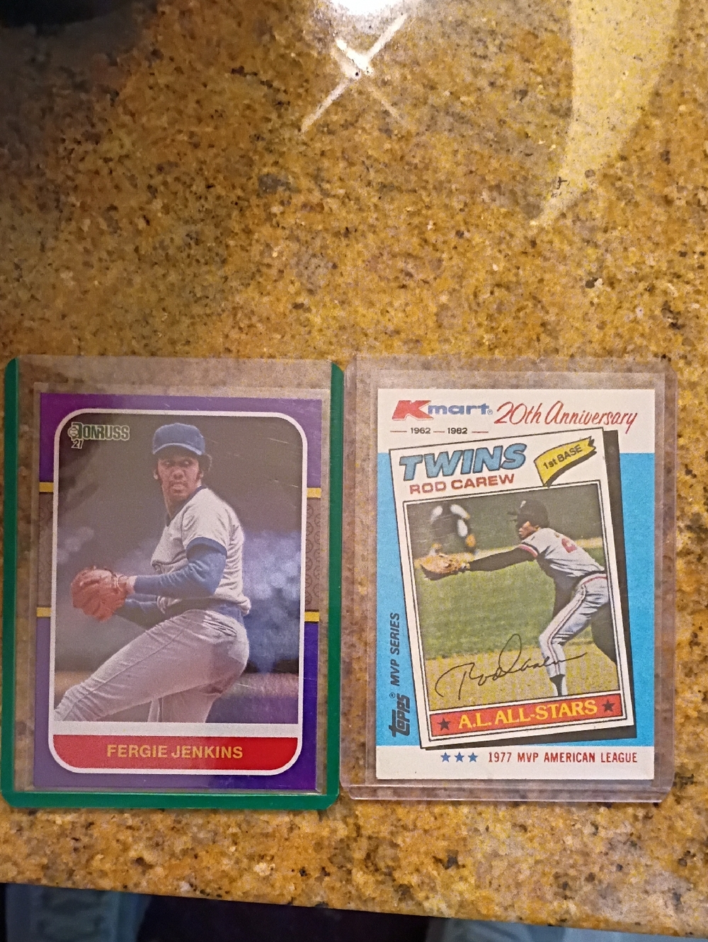 Russ Fergie Jenkins Baseball Card in Purple and Green Sleeve